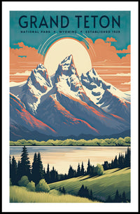 Grand Teton Vintage Travel Poster Wall Art