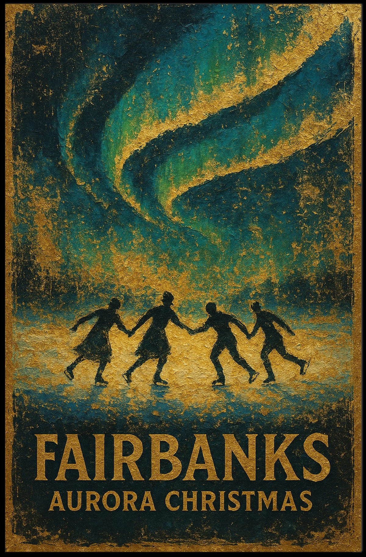 Fairbanks Aurora Christmas Poster