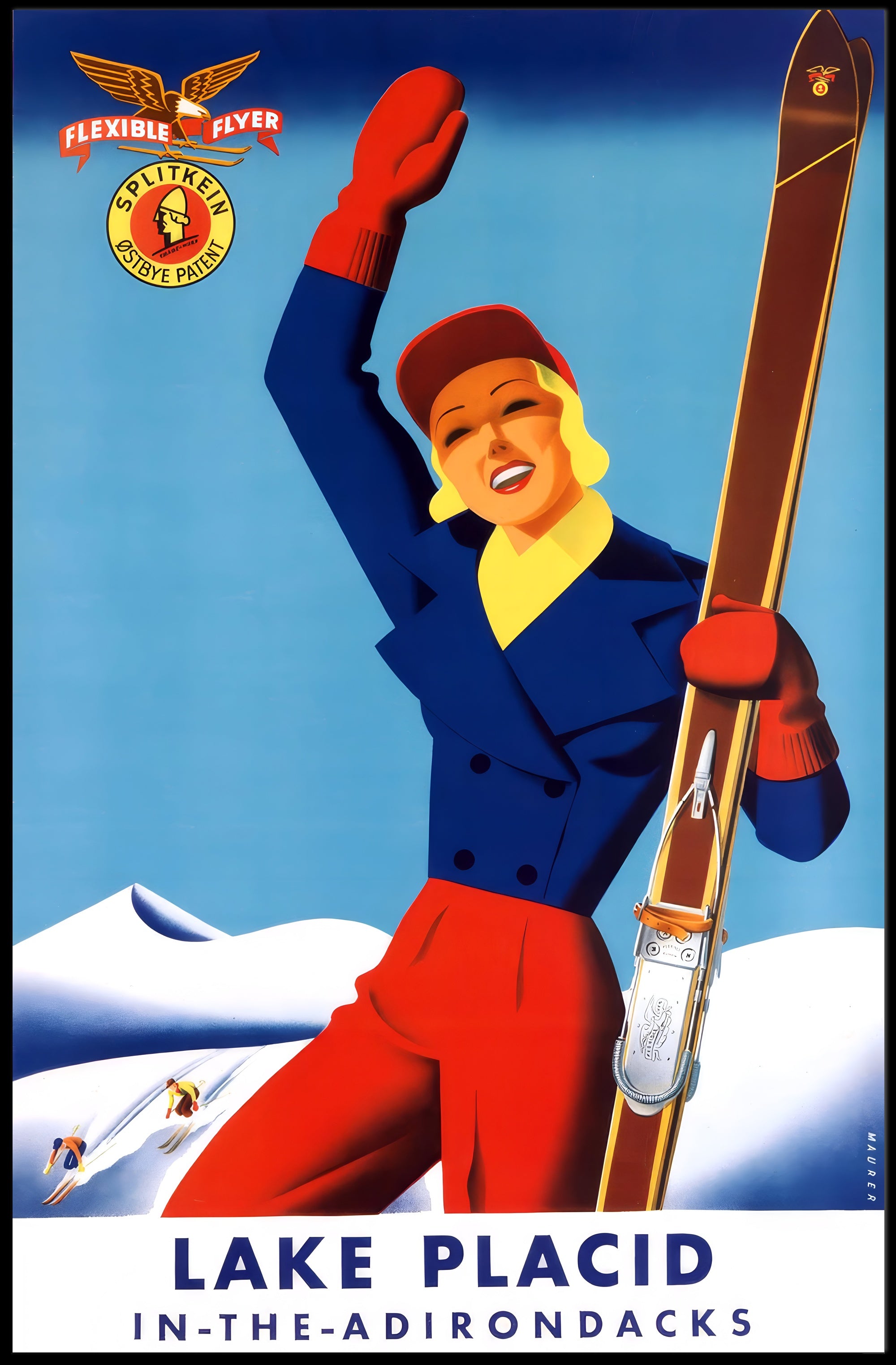 Lake Placid Skiing Adventure Poster PosterGoat