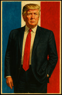 Presidential Portrait in Red, White, and Blue Poster PosterGoat