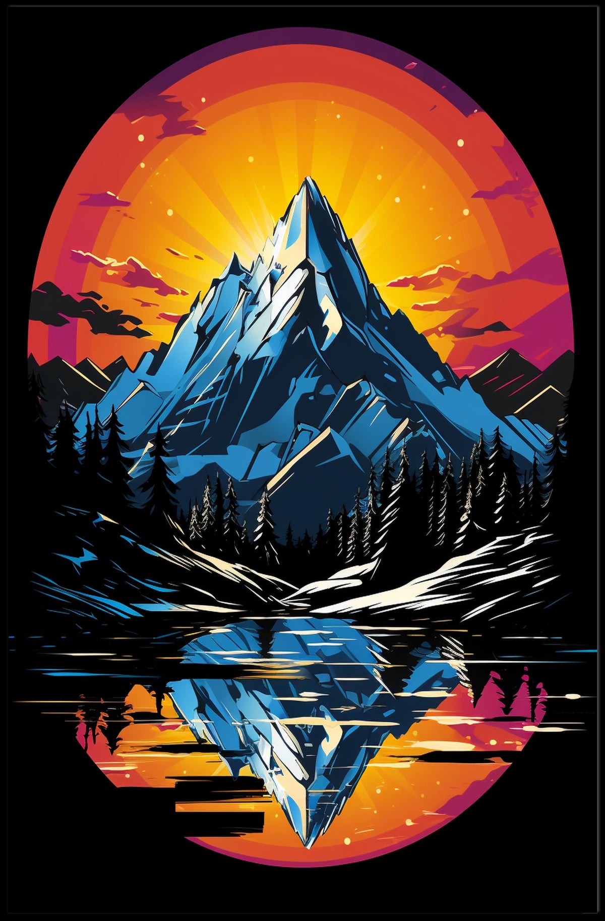 Majestic Mountain Reflection Poster