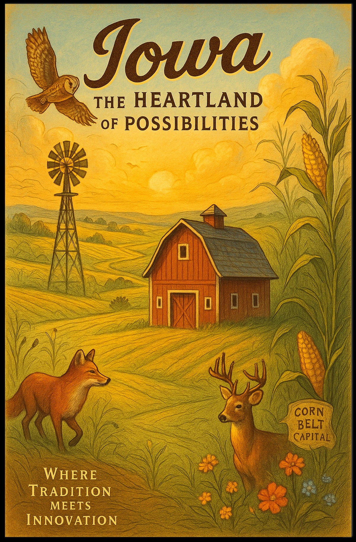 Iowa The Heartland of Possibilities Poster