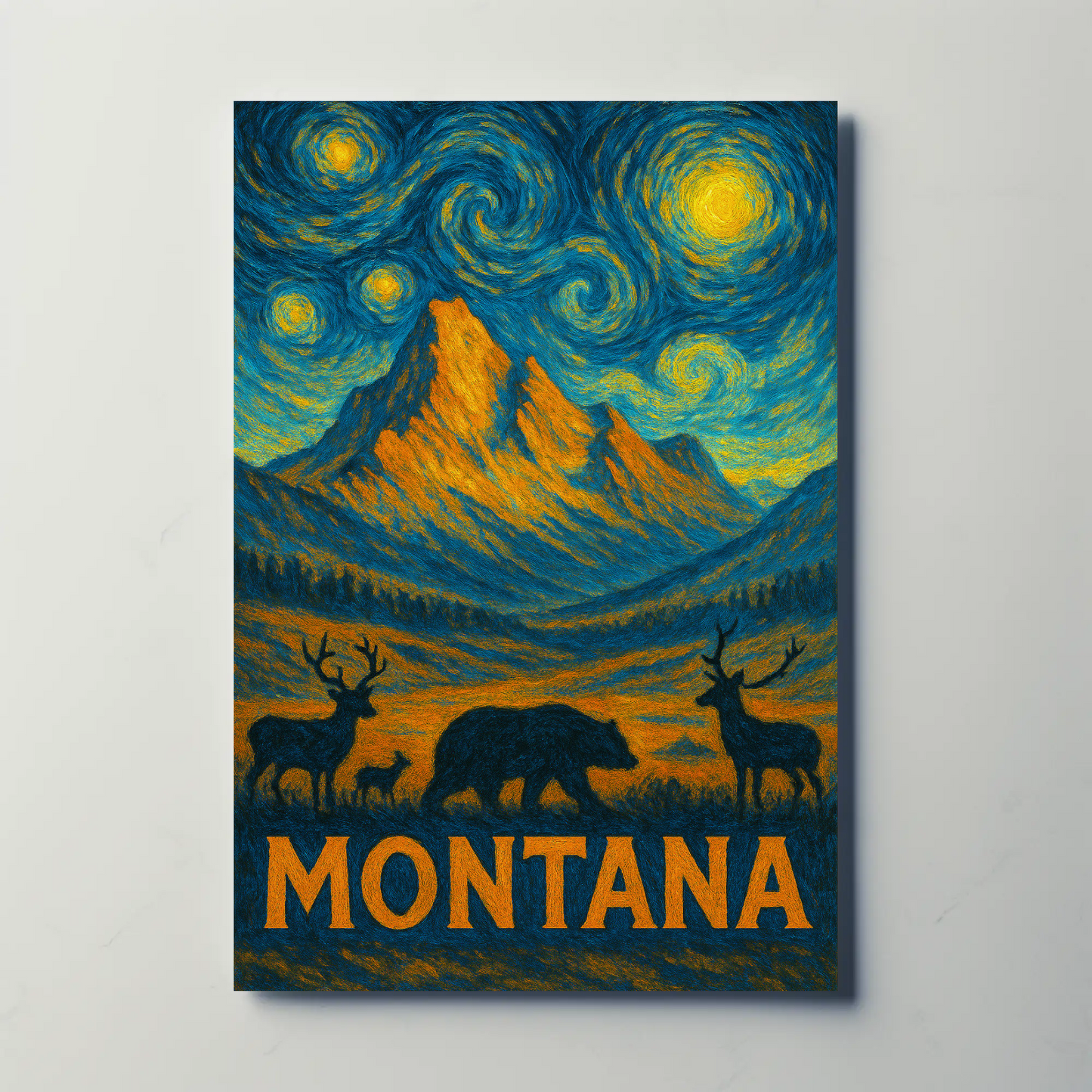 Montana Starry Night Poster