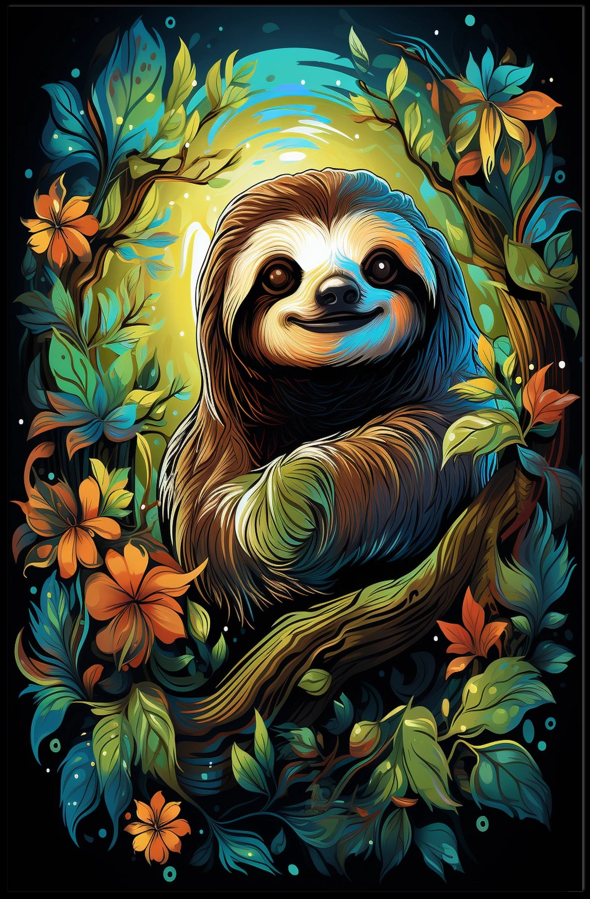 Enchanted Sloth In Nature Poster