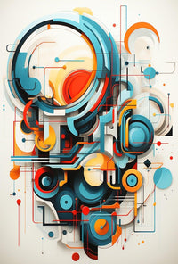 Futuristic Geometric Abstraction Art Print - Abstract Poster