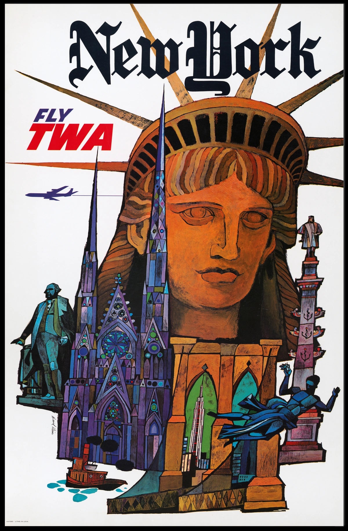 New York Adventure Awaits Travel Poster Modern Wall Art