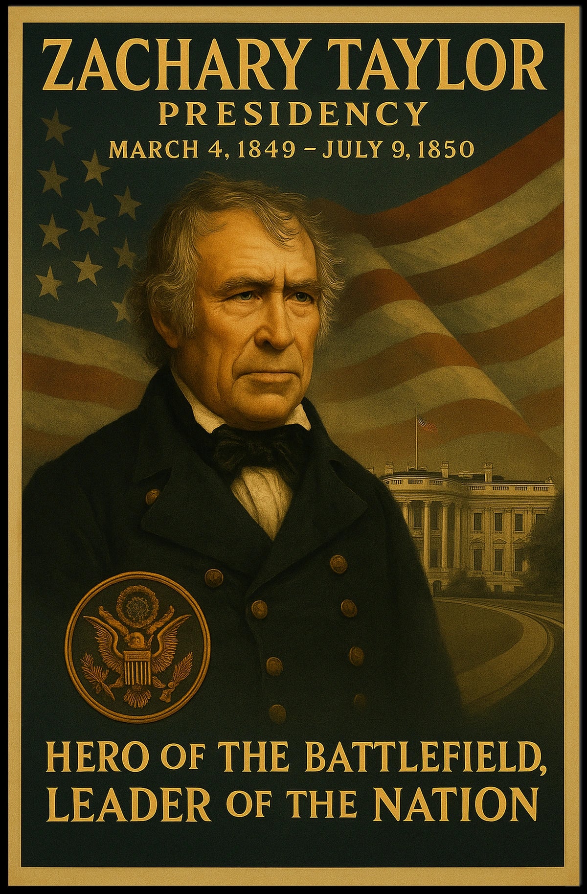 Zachary Taylor Serious Military Attire Historical or Presidential Poster