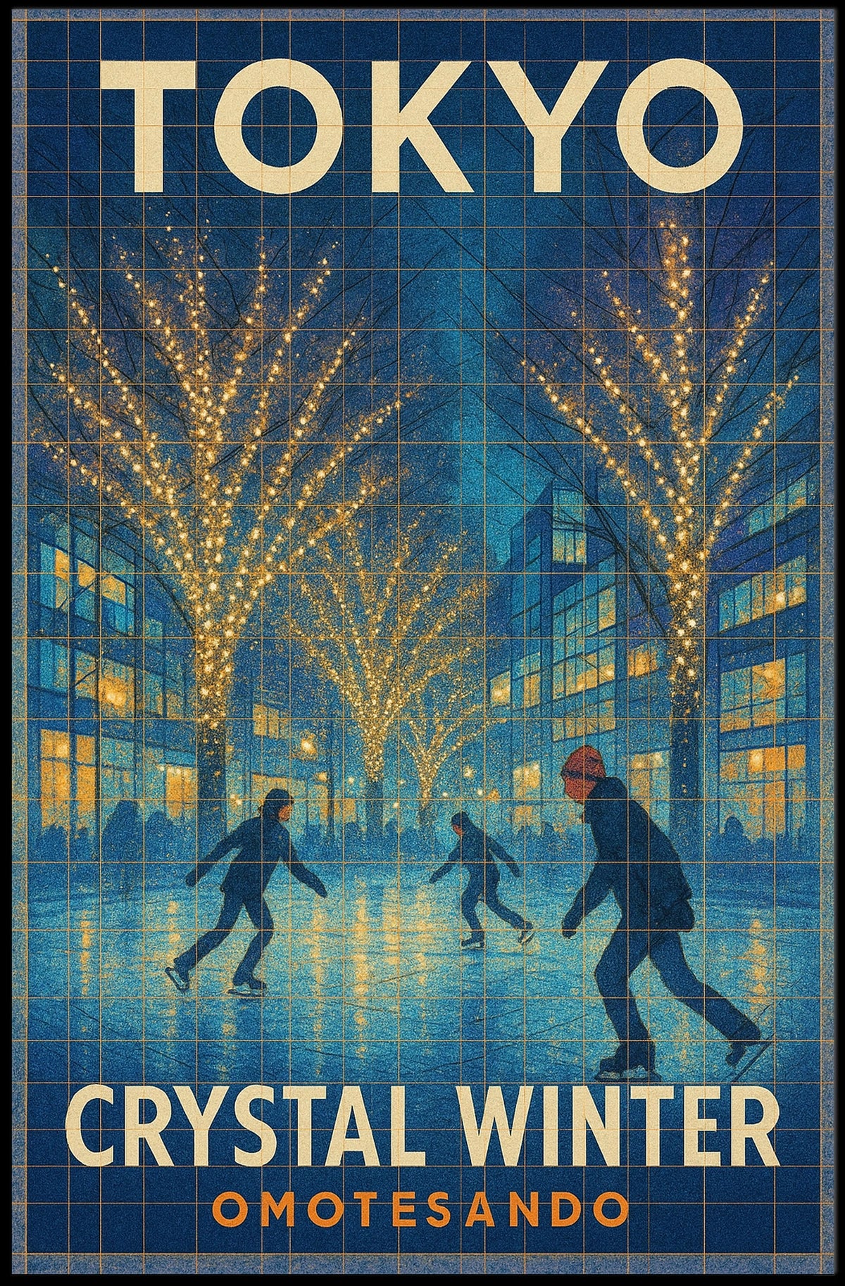 Metropolitan Tokyo Cityscape Winter Poster