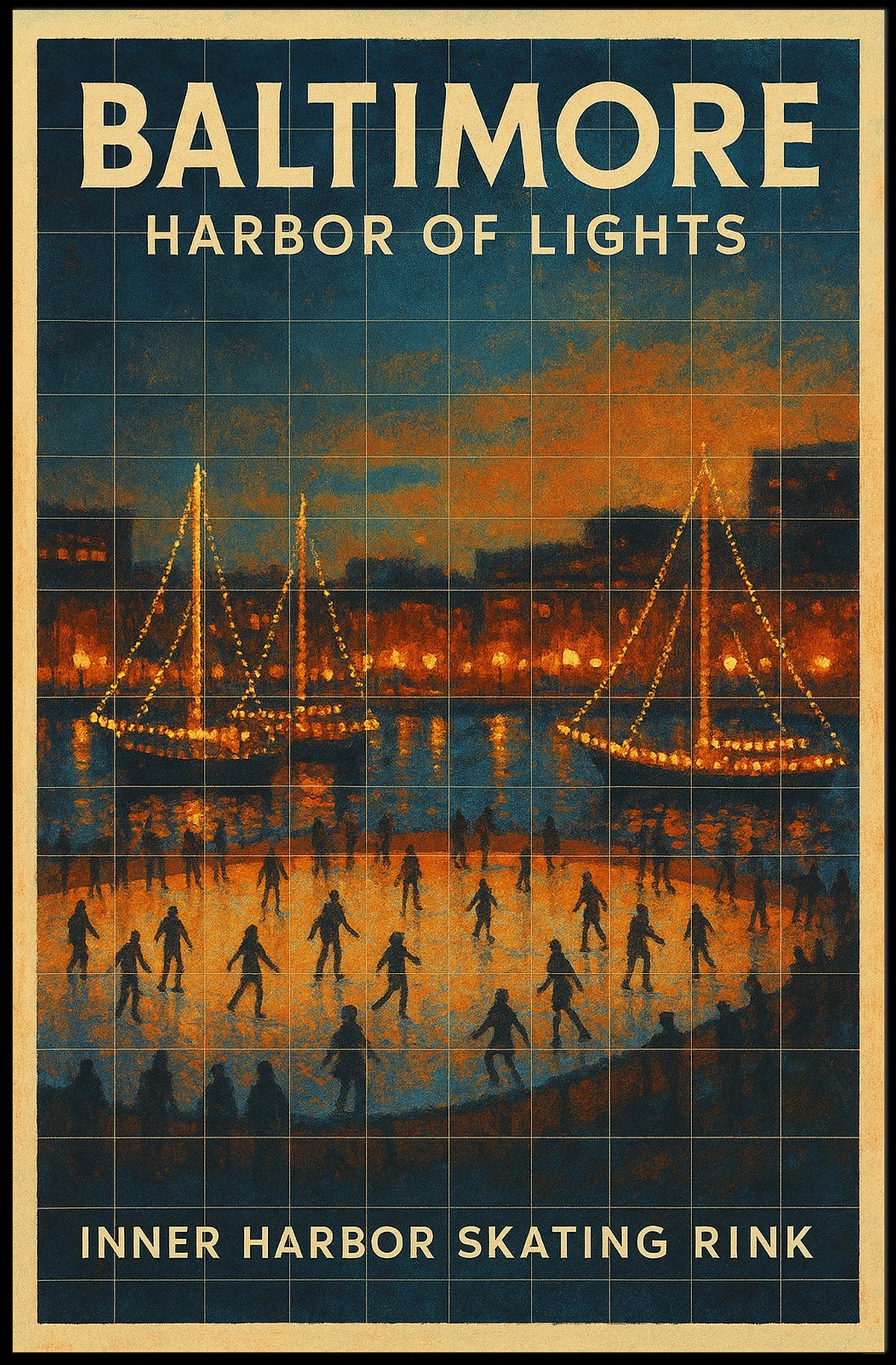 Baltimore Harbor Of Lights Poster