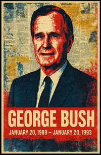 George H. W. Bush 41st President of the United States Street Art Mashup Poster