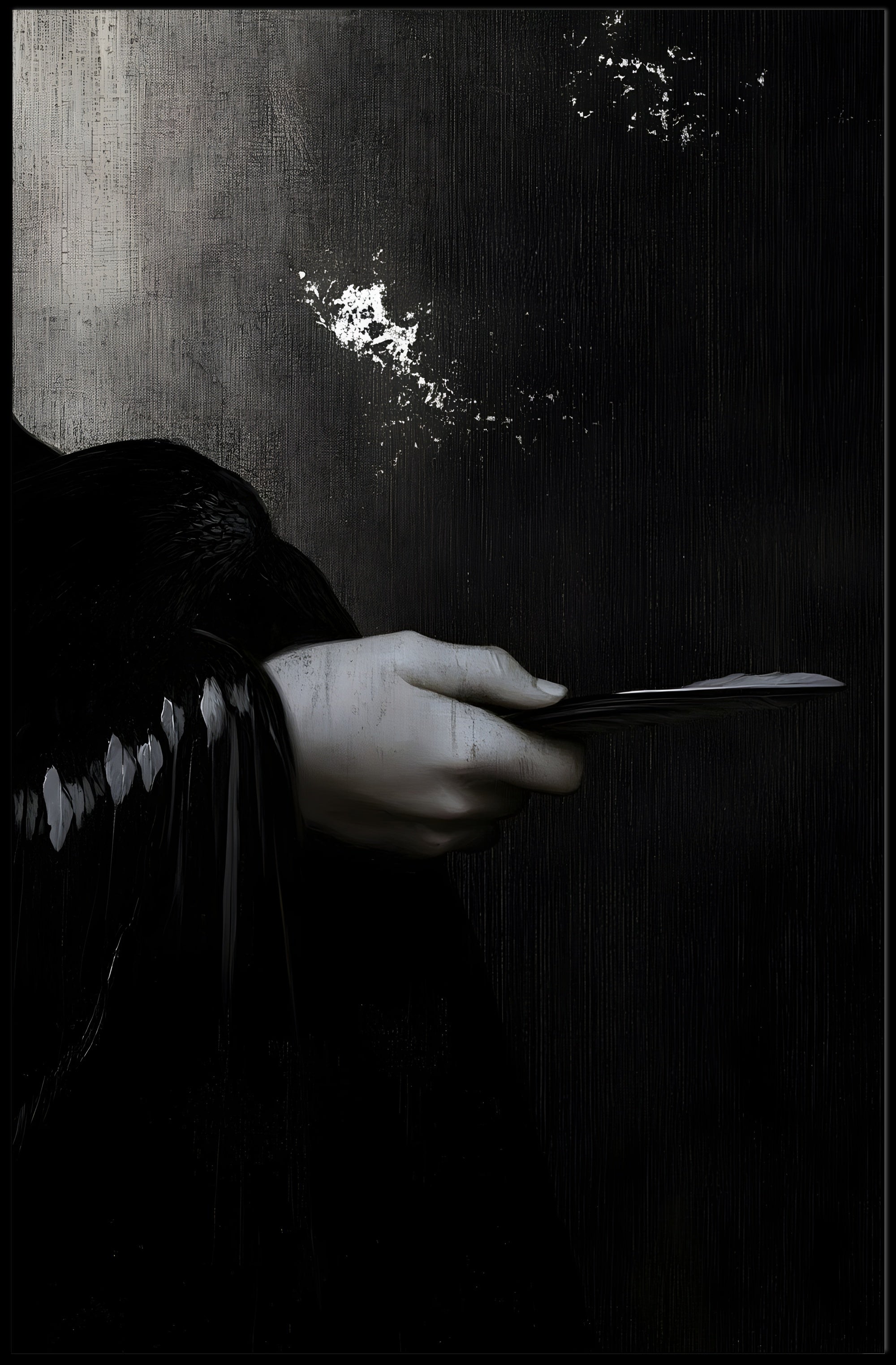 Surreal Feather Gothic Elegance Abstract or Artistic Poster PosterGoat