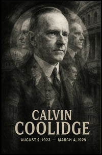 Calvin Coolidge 30th President of the United States Double Exposure Poster