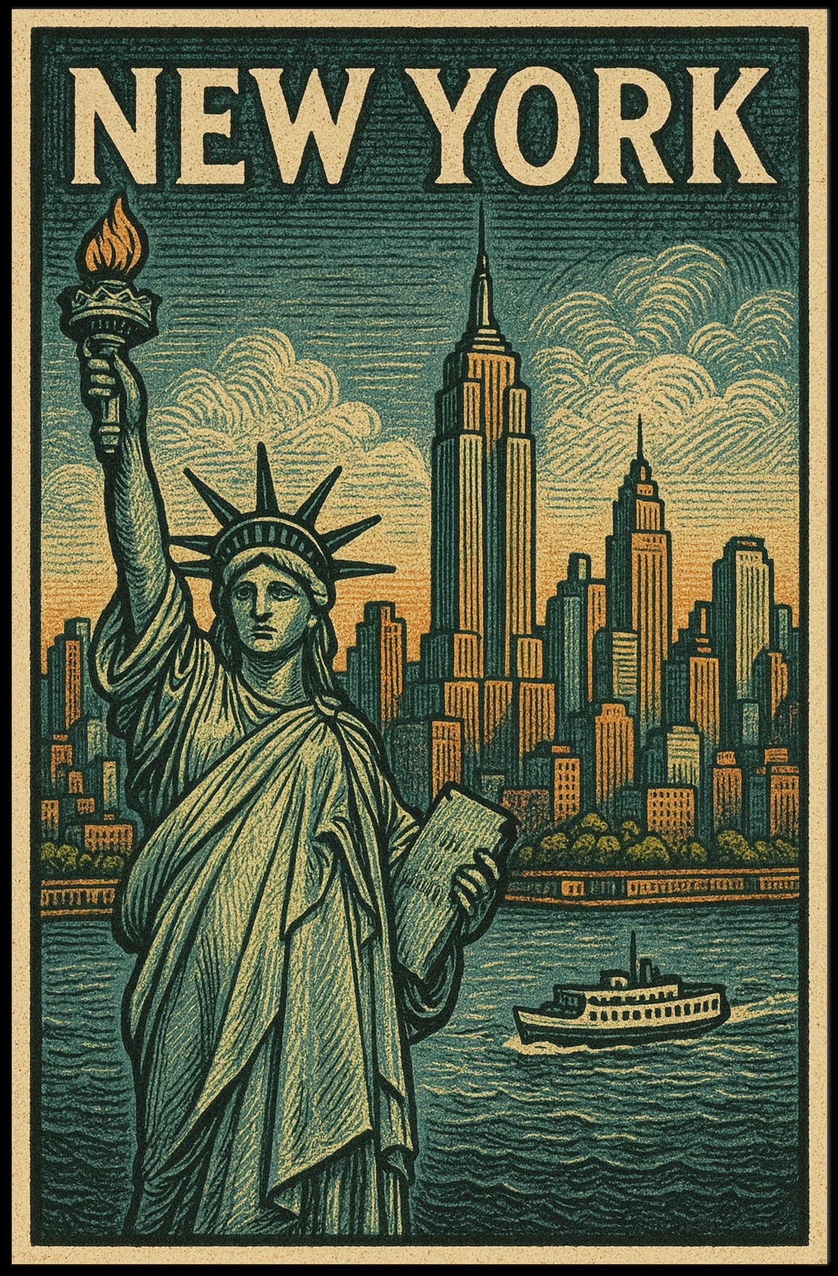 New York City Iconic Landmarks Poster