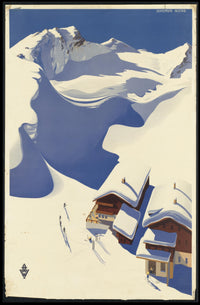 Vivid Vintage Ski Adventure in Austria Travel Poster PosterGoat