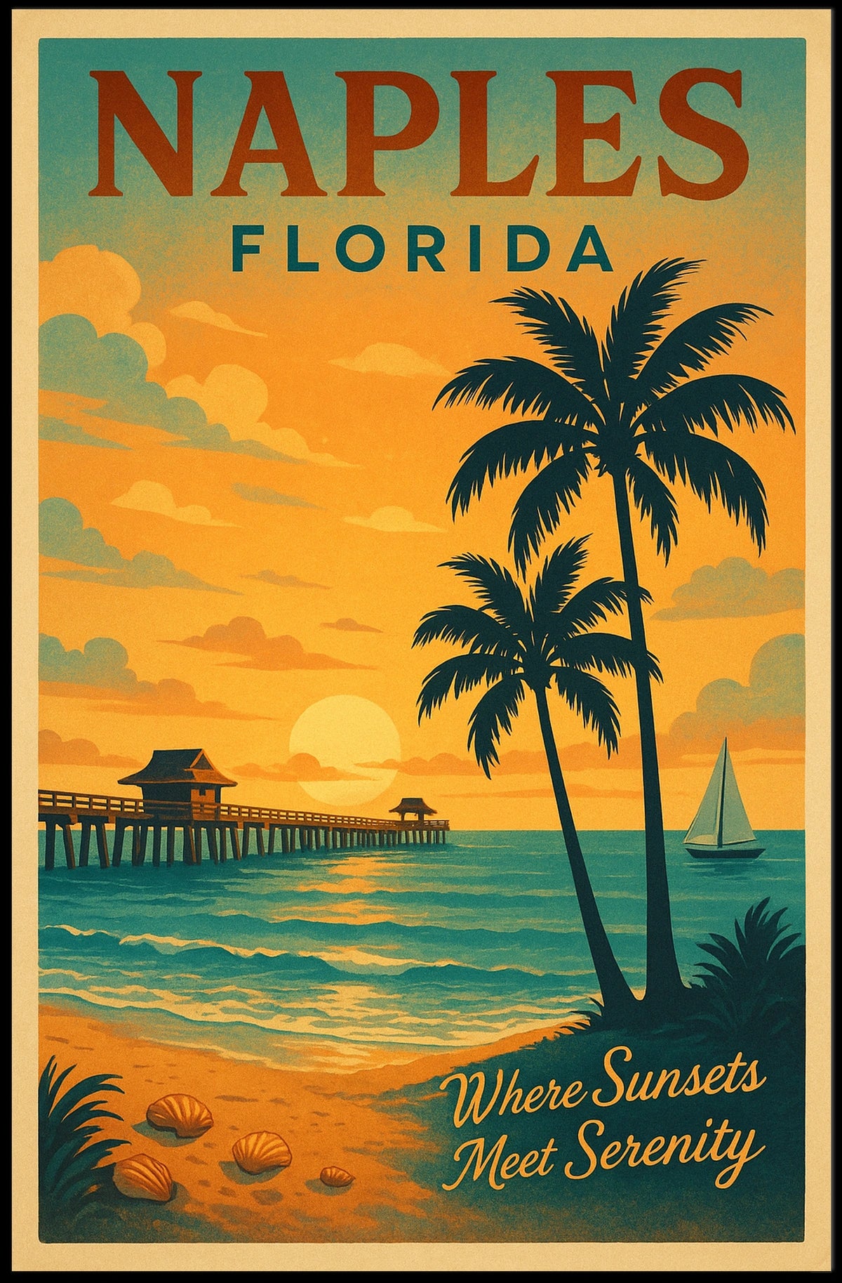Naples, Florida Where Sunsets Meet Serenity Poster