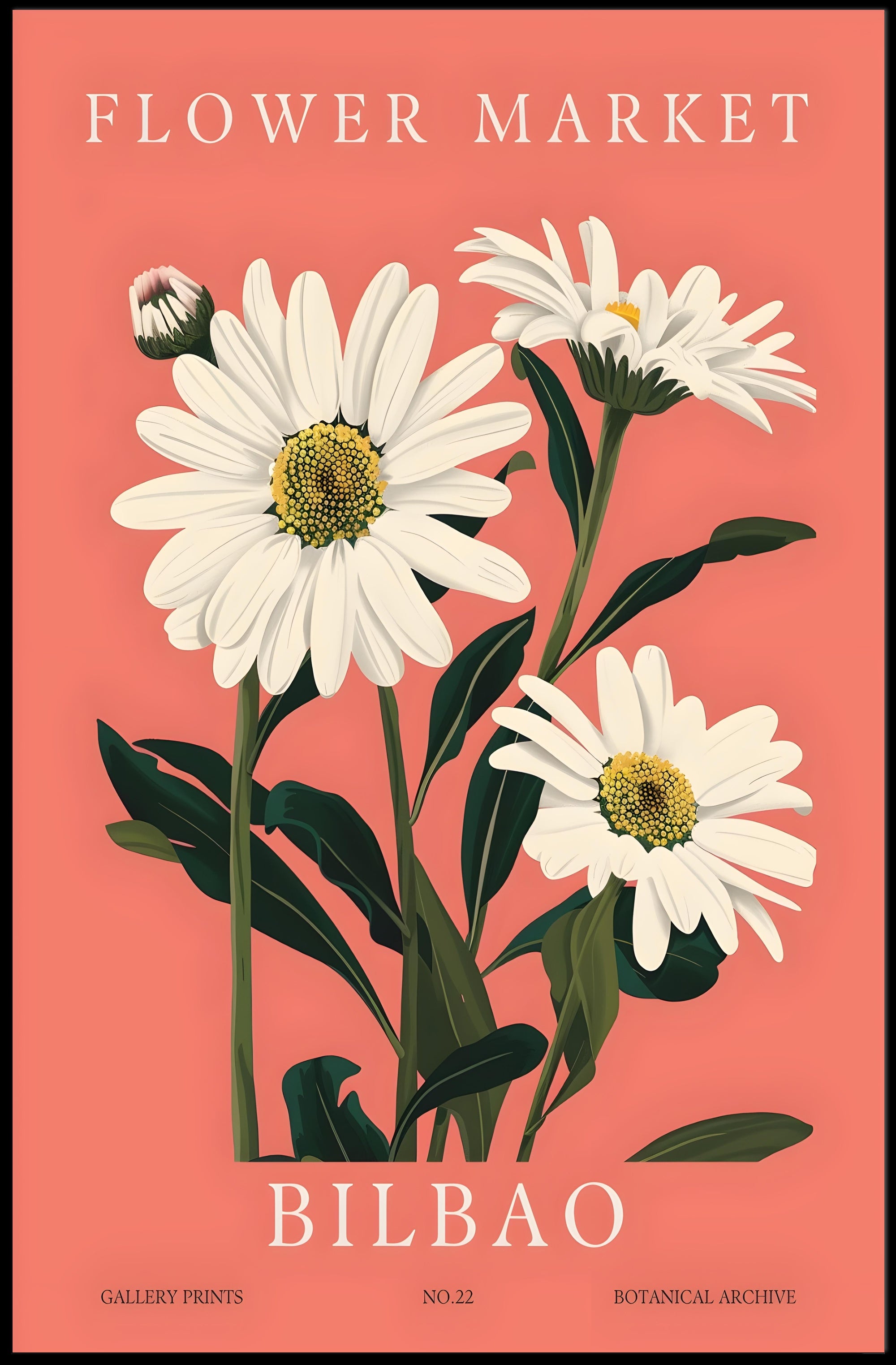Flower Market in Bilbao Poster