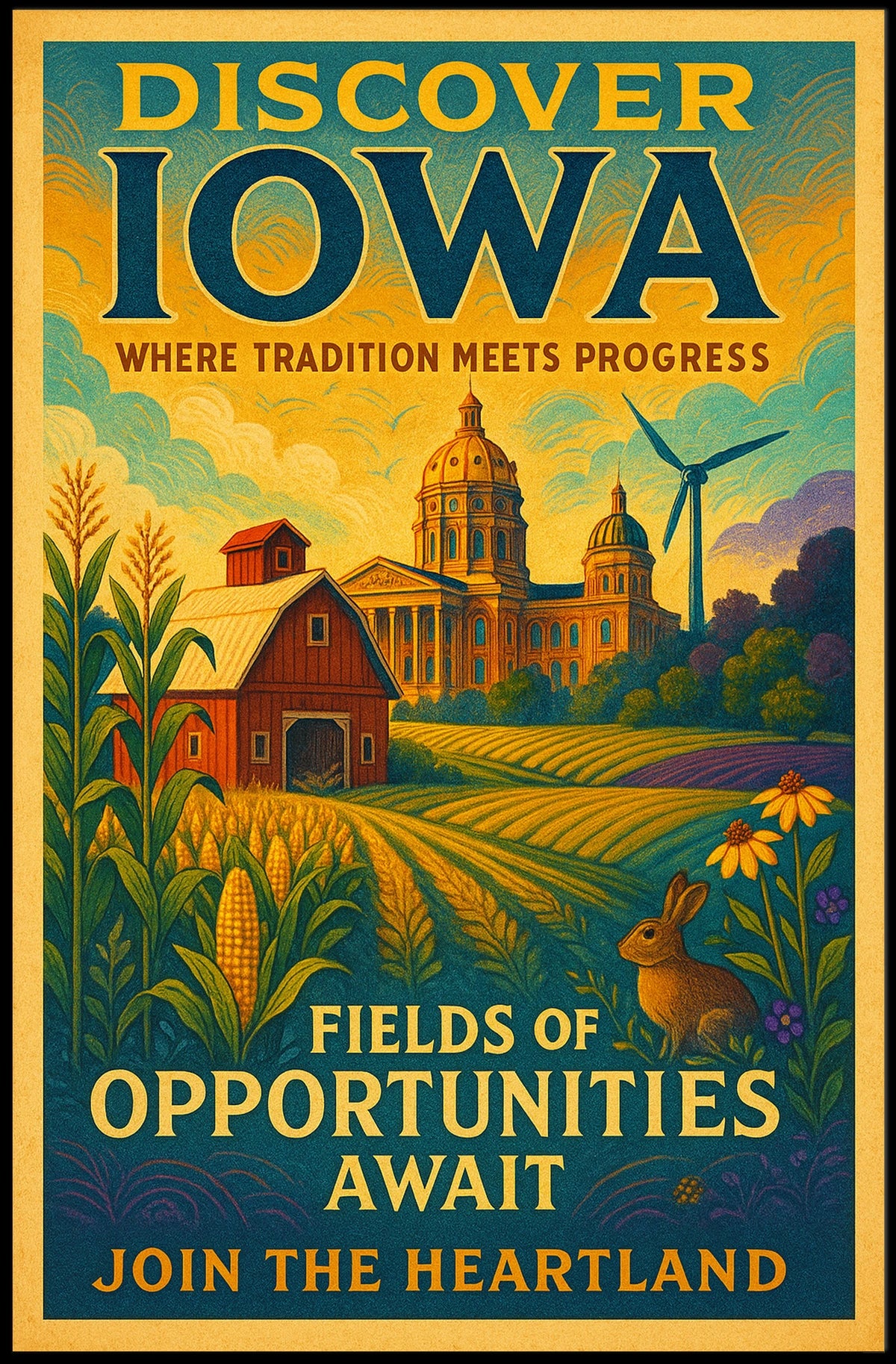Discover Iowa Fields of Opportunities Poster