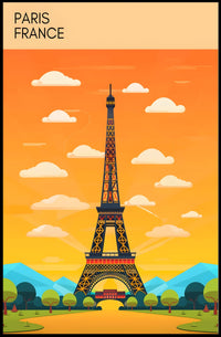Paris at Sunset Poster