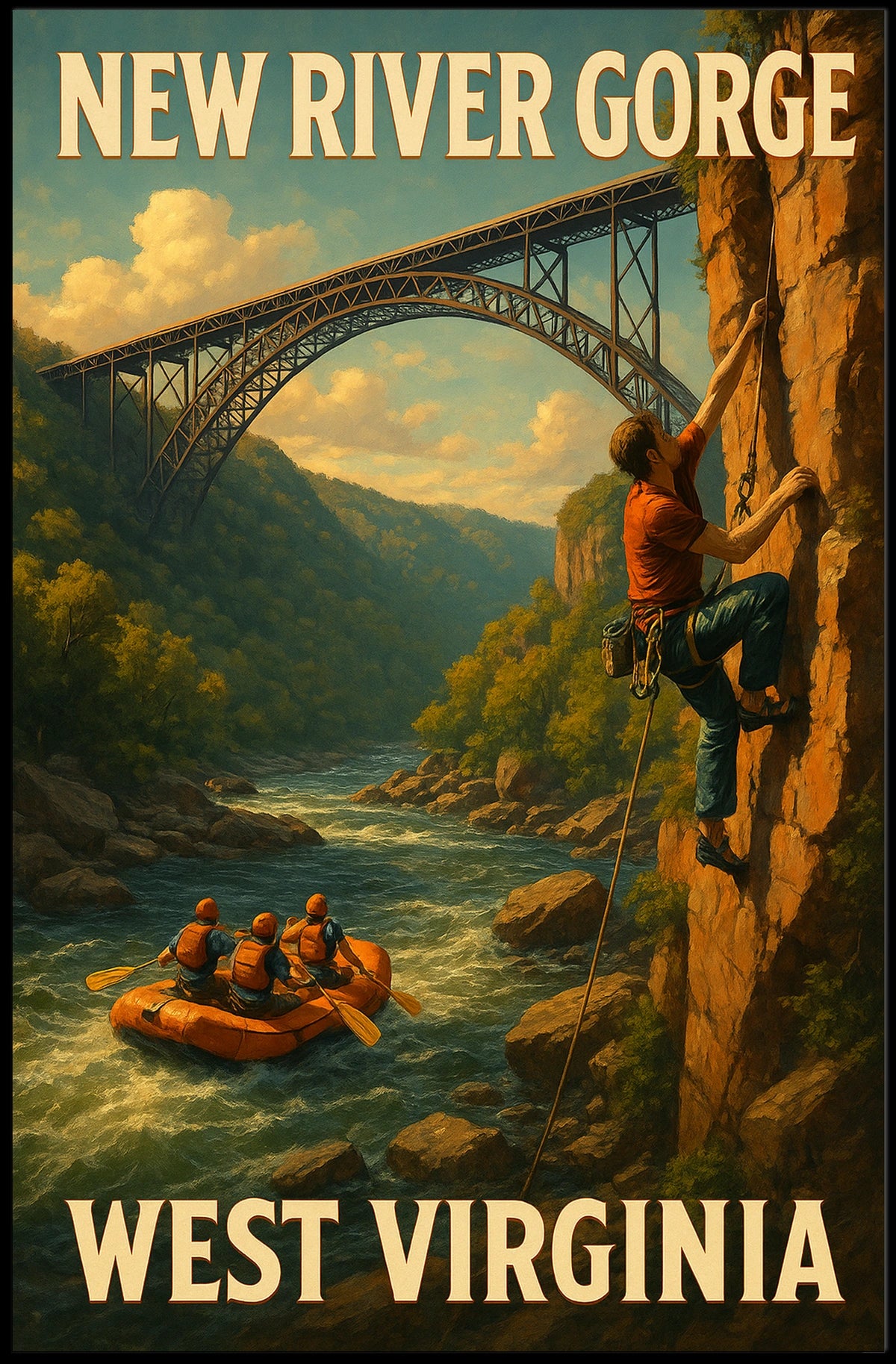 Adventure In New River Gorge Poster