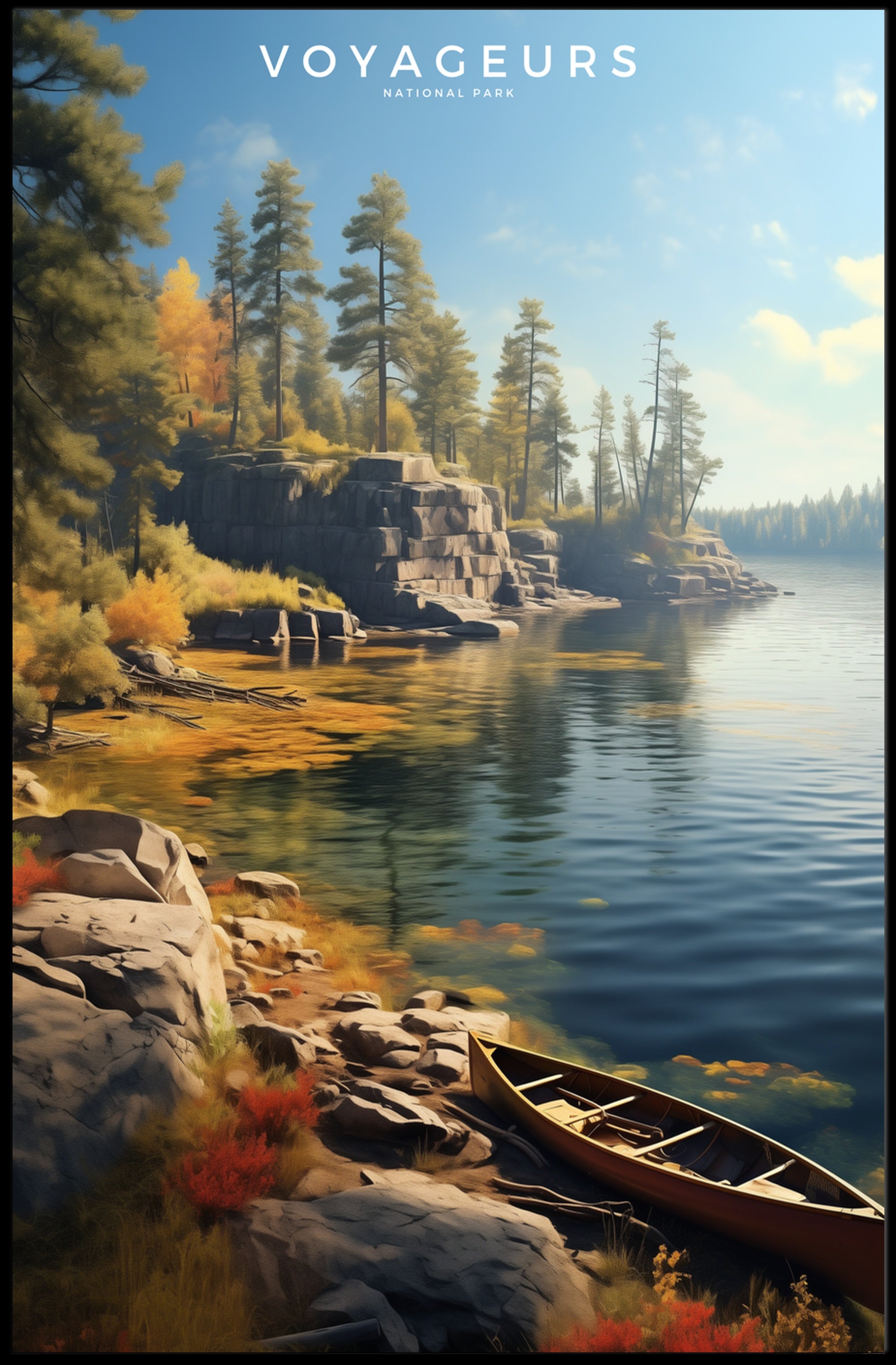 Voyageurs National Park Autumn Poster Wall Art Print