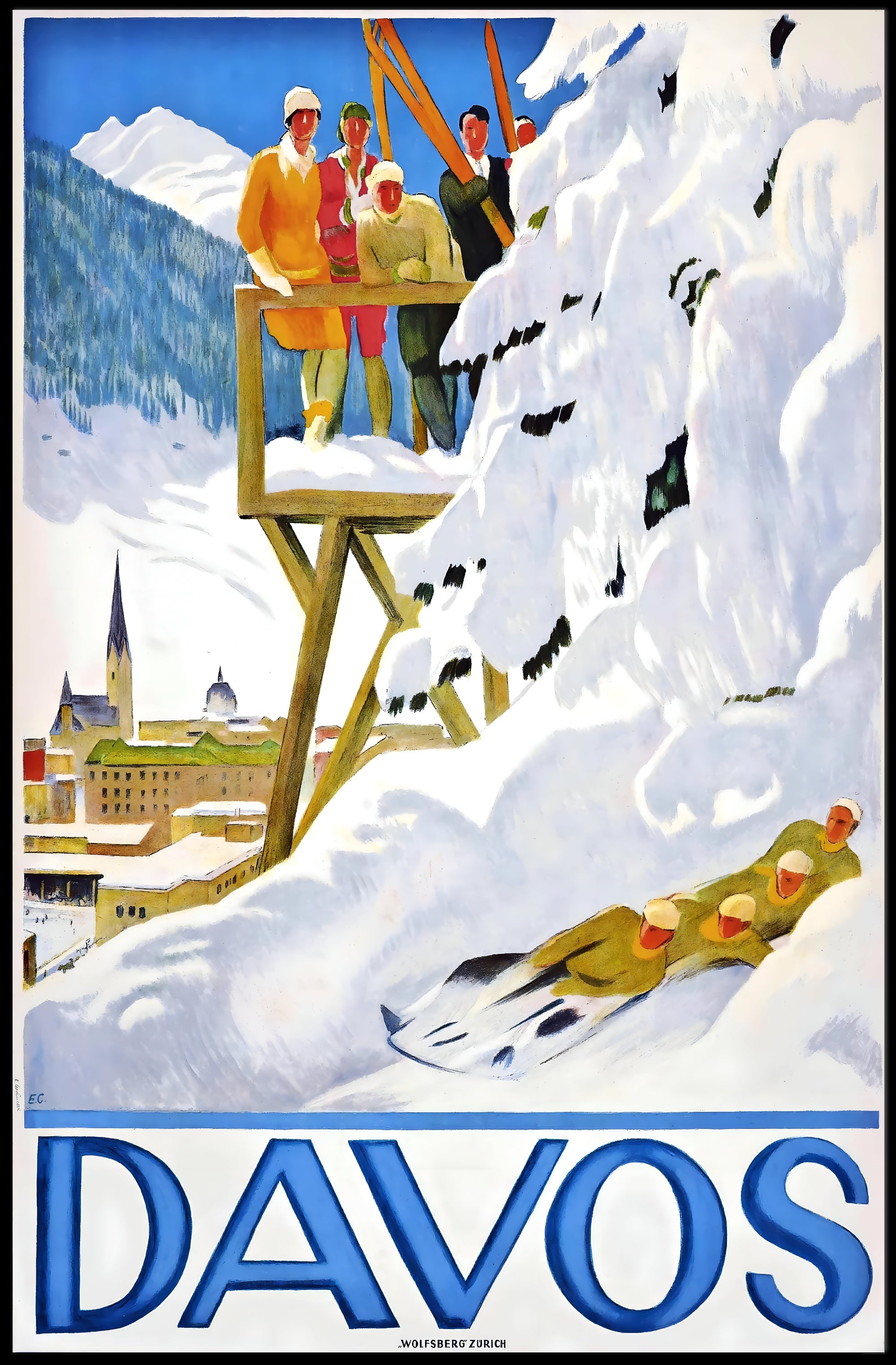 Winter Sports in Davos Poster PosterGoat
