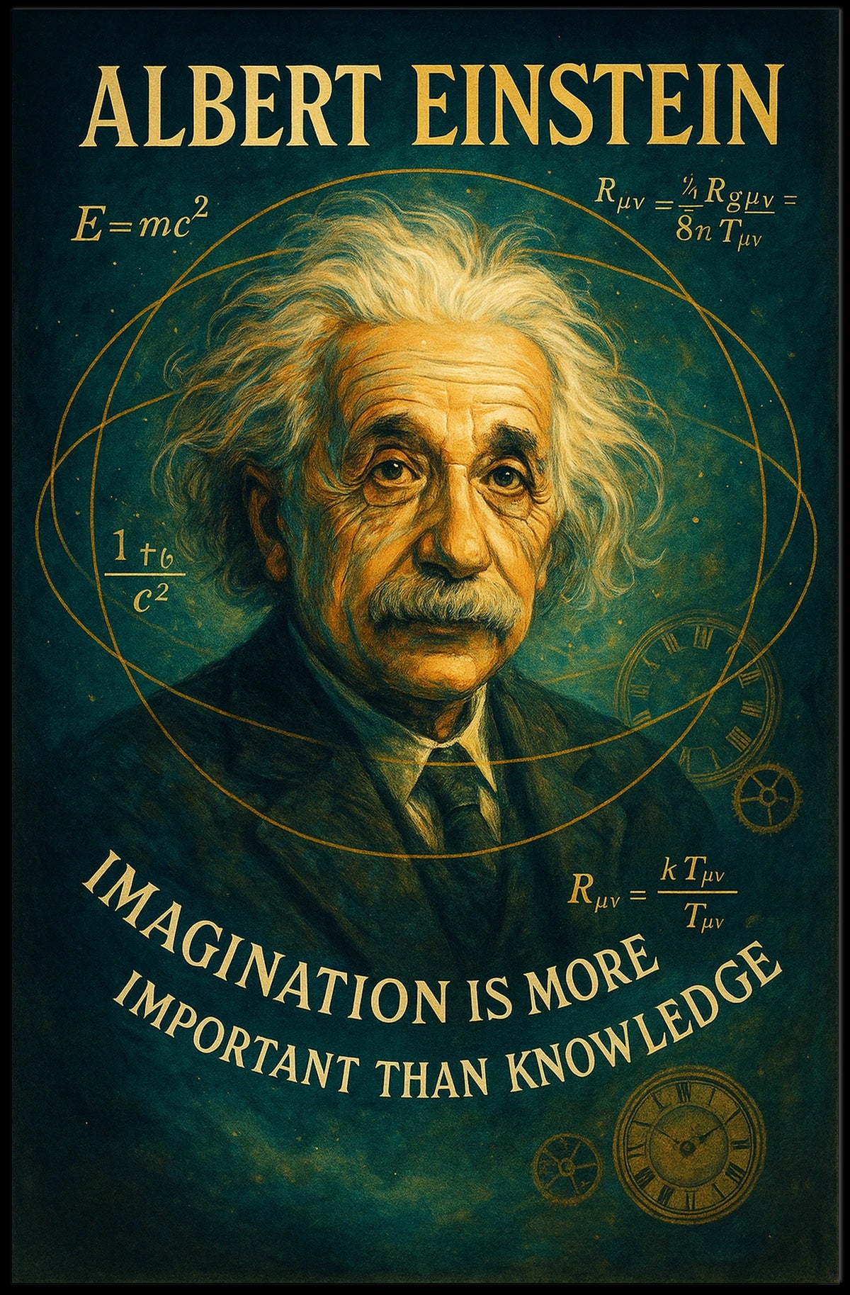 Einstein Vintage Inspirational Art Poster Educational Decor