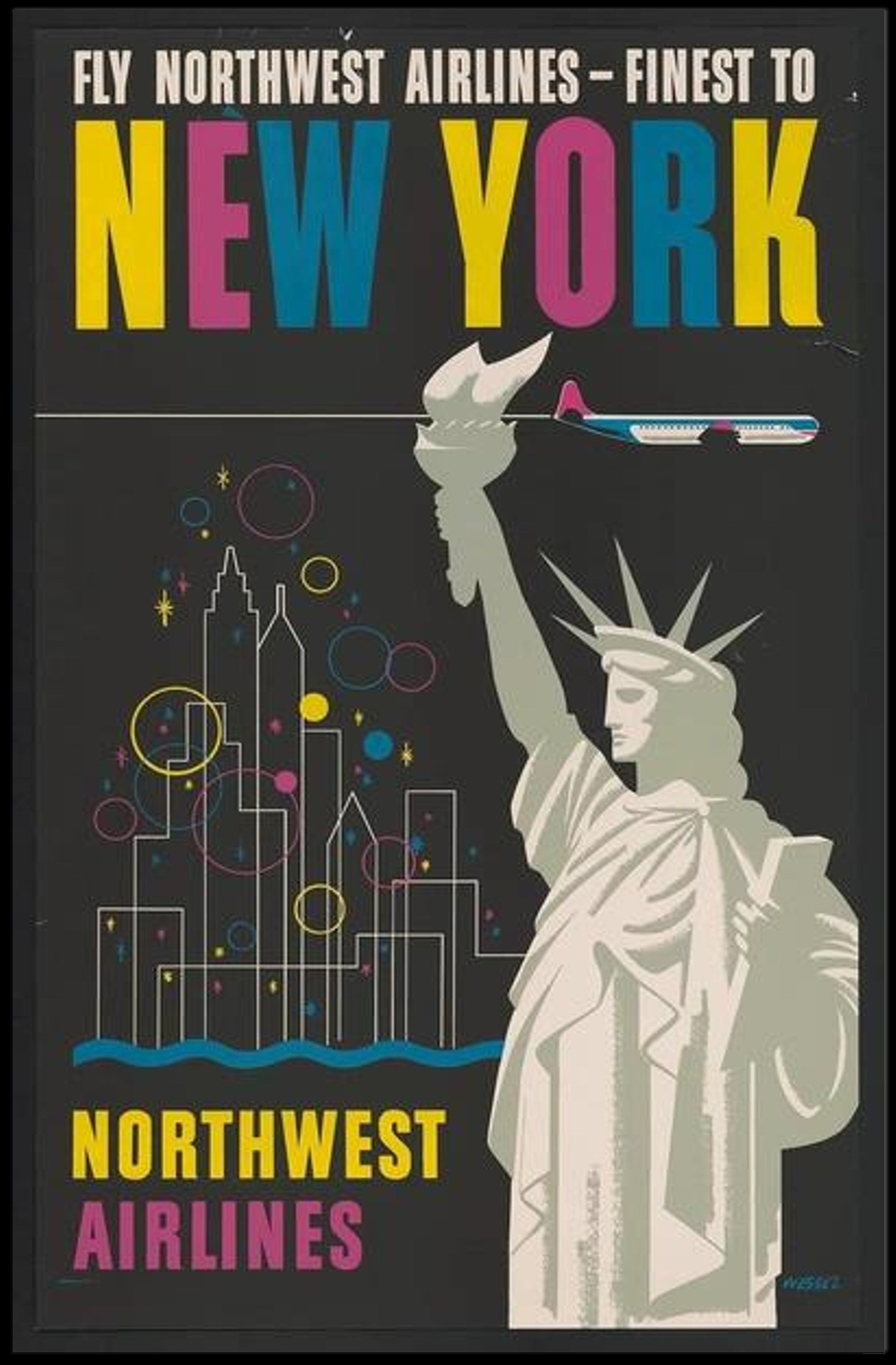Fly Northwest Airlines to New York Poster PosterGoat