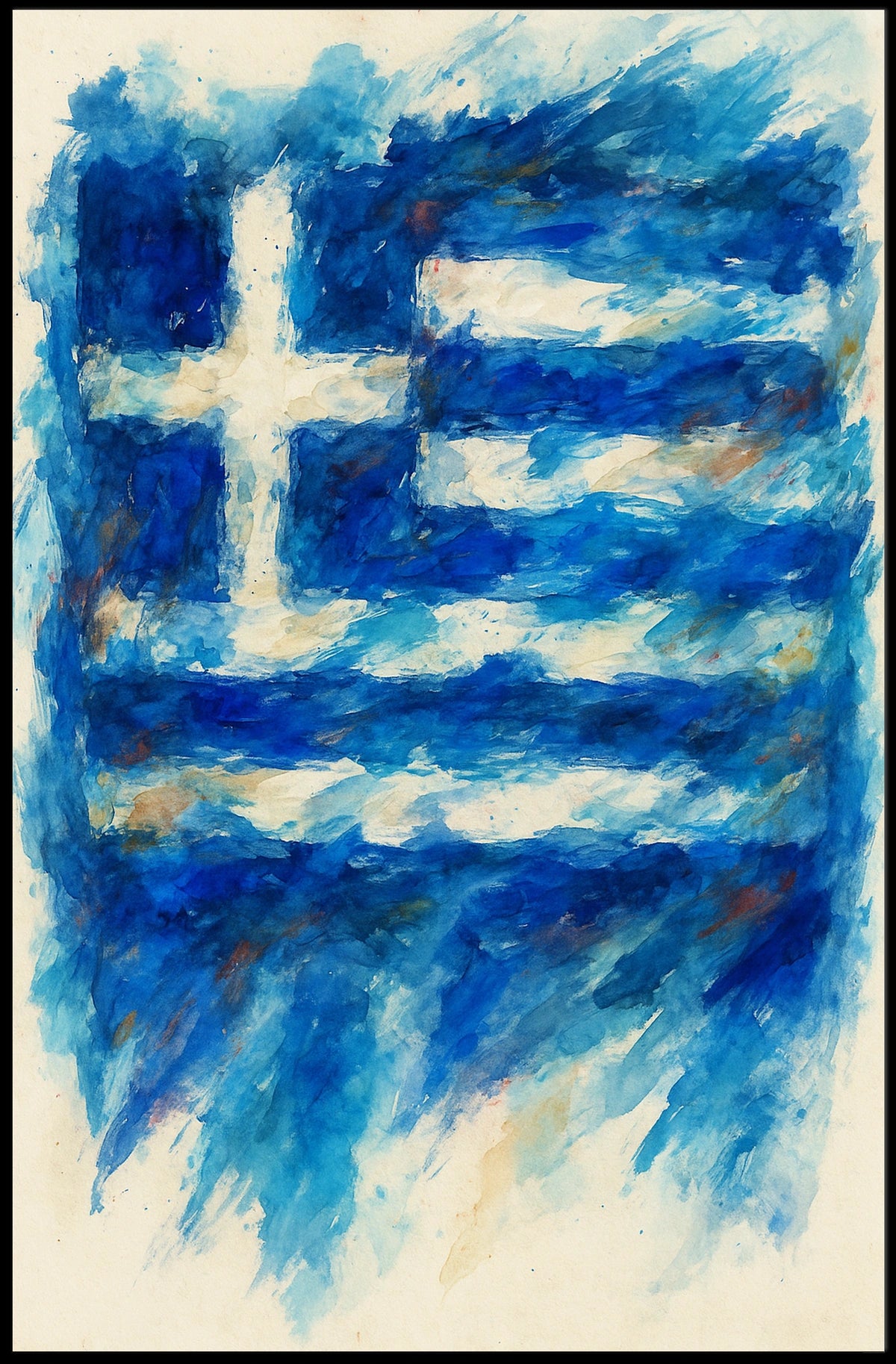 Abstract Greek Flag Abstract Poster
