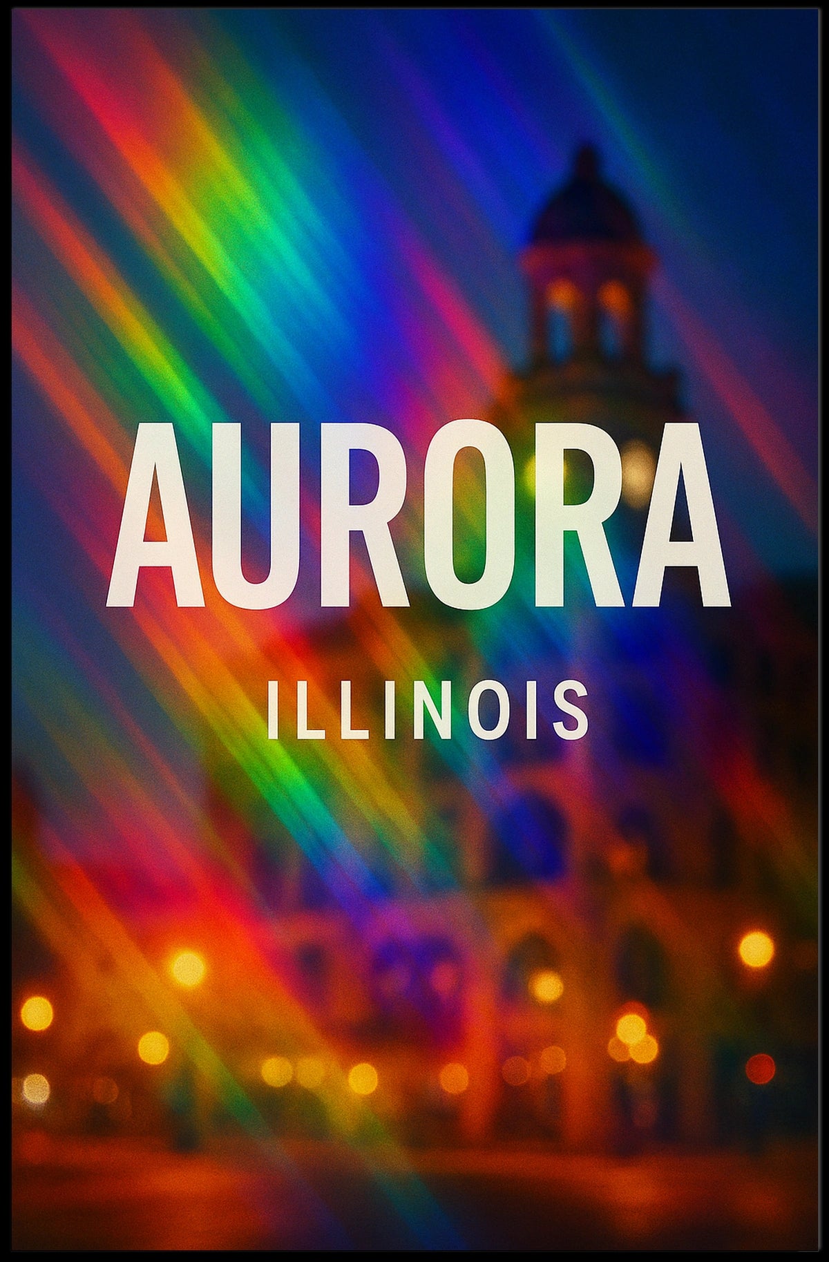 Aurora Illinois Scenic Wanderlust Photography Poster
