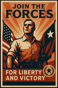 Patriotic Military Recruitment Vintage WWII Poster PosterGoat