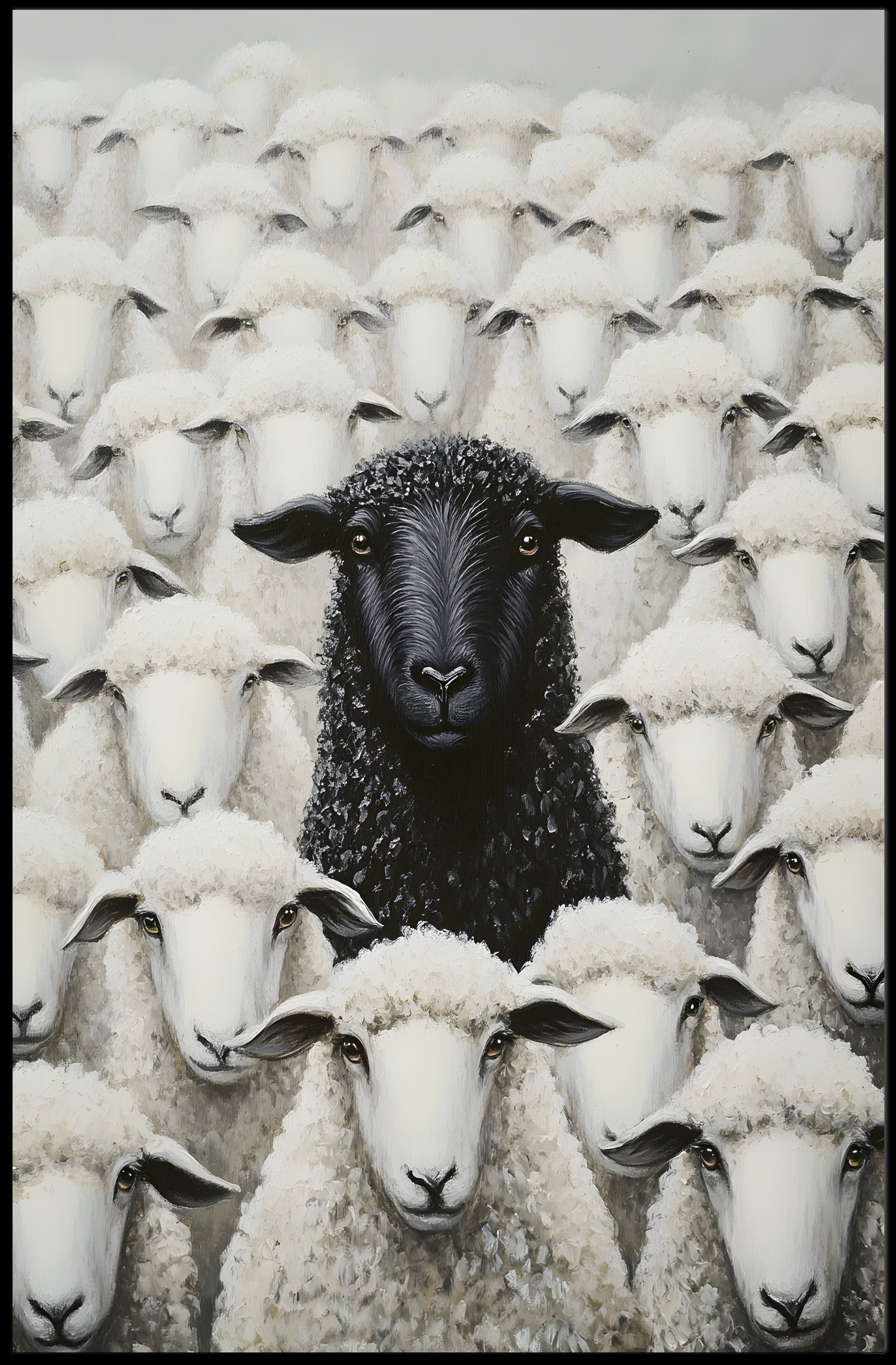 Black Sheep Poster Vintage Farm Animal Wall Art