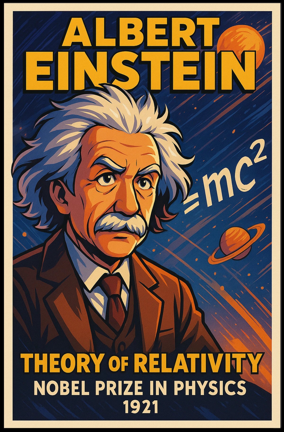 Einstein Relativity Vintage Scholar Poster