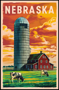 Nebraska Farm Landscape Poster