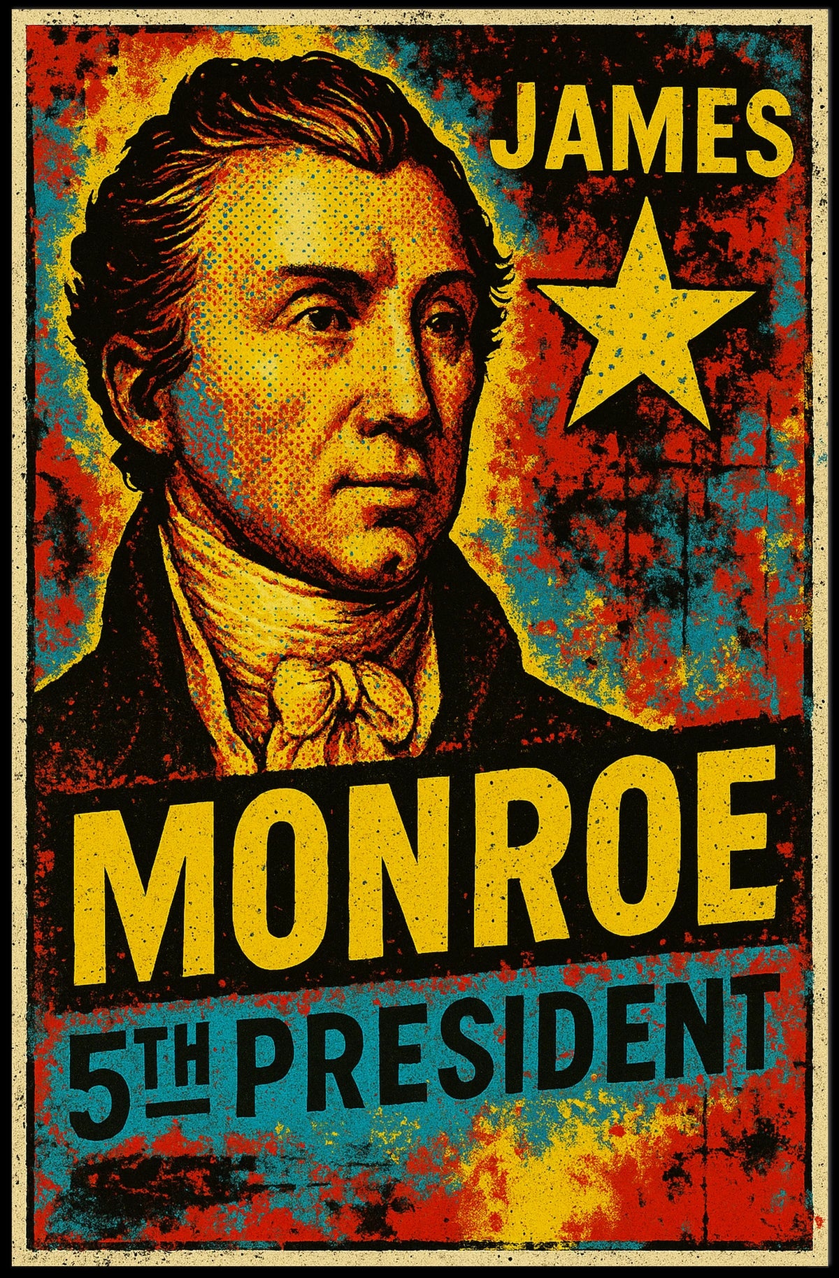 James Monroe 5th President of the United States Graffiti Pop Art Poster