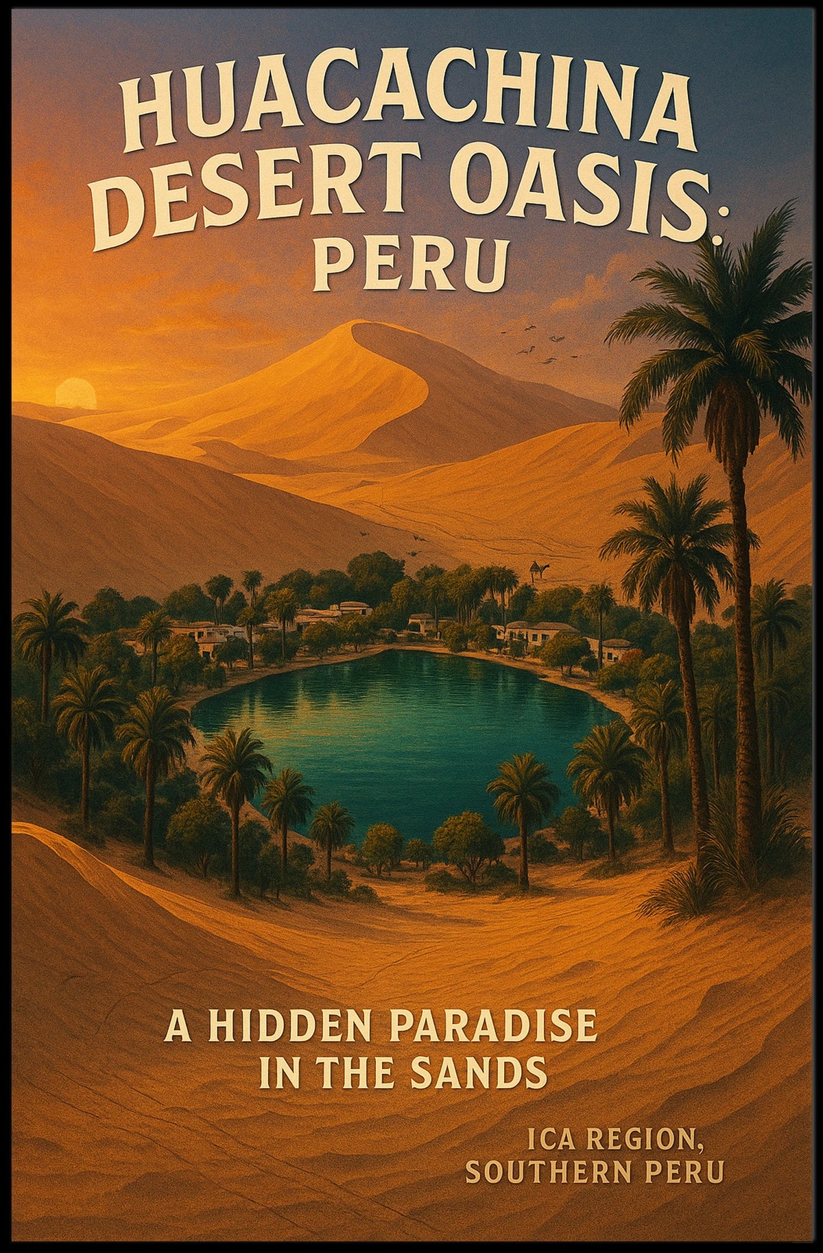 Huacachina Desert Oasis Peru Poster