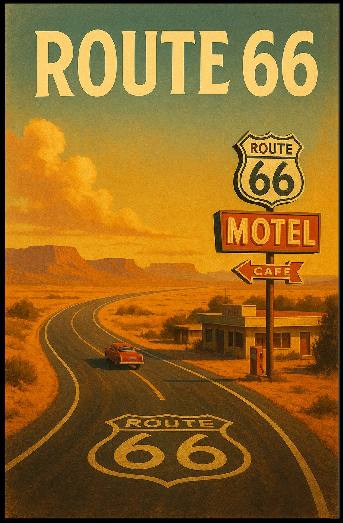 Route 66 Adventure Poster