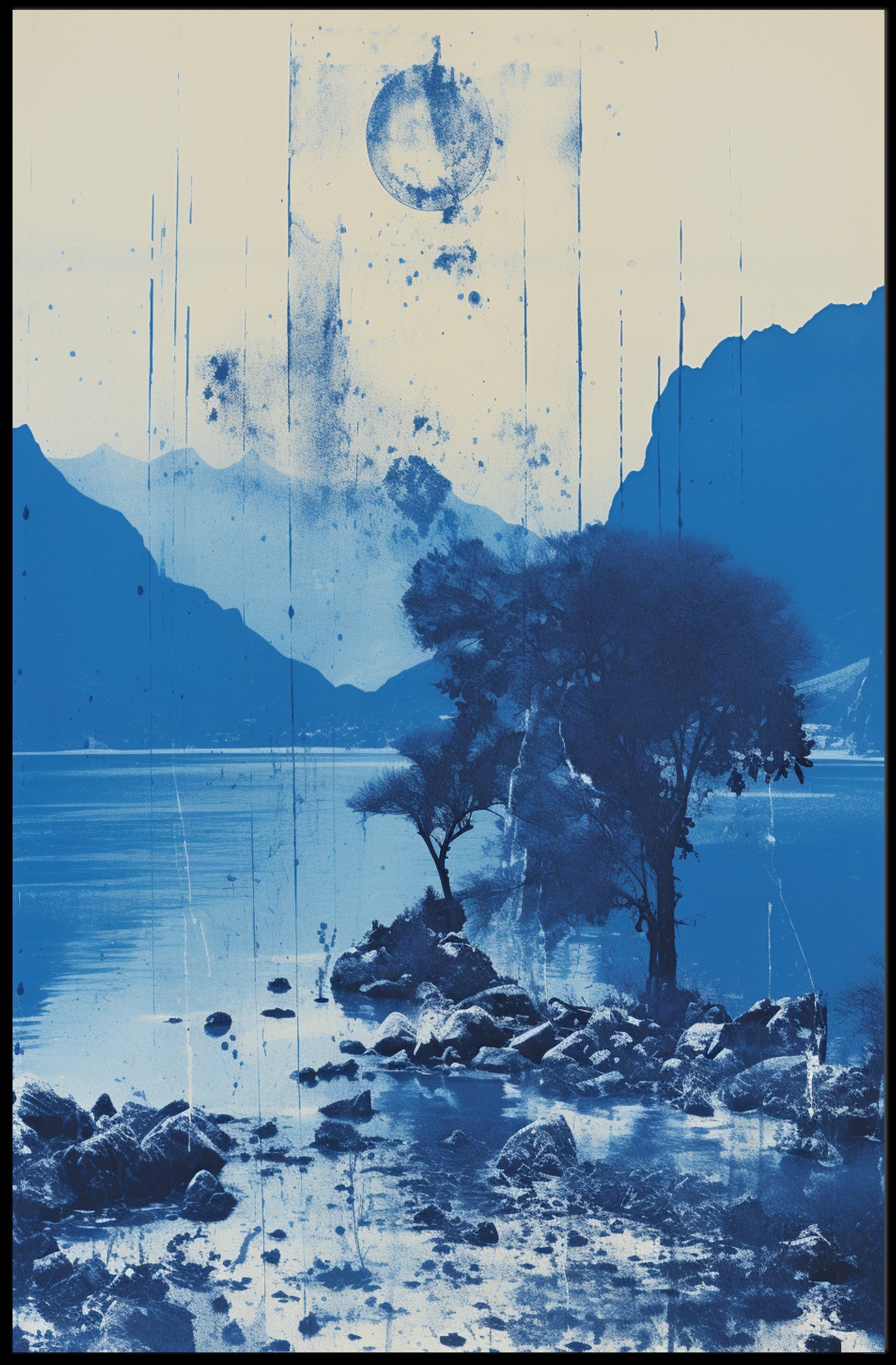 Tranquil Blue Landscape Poster