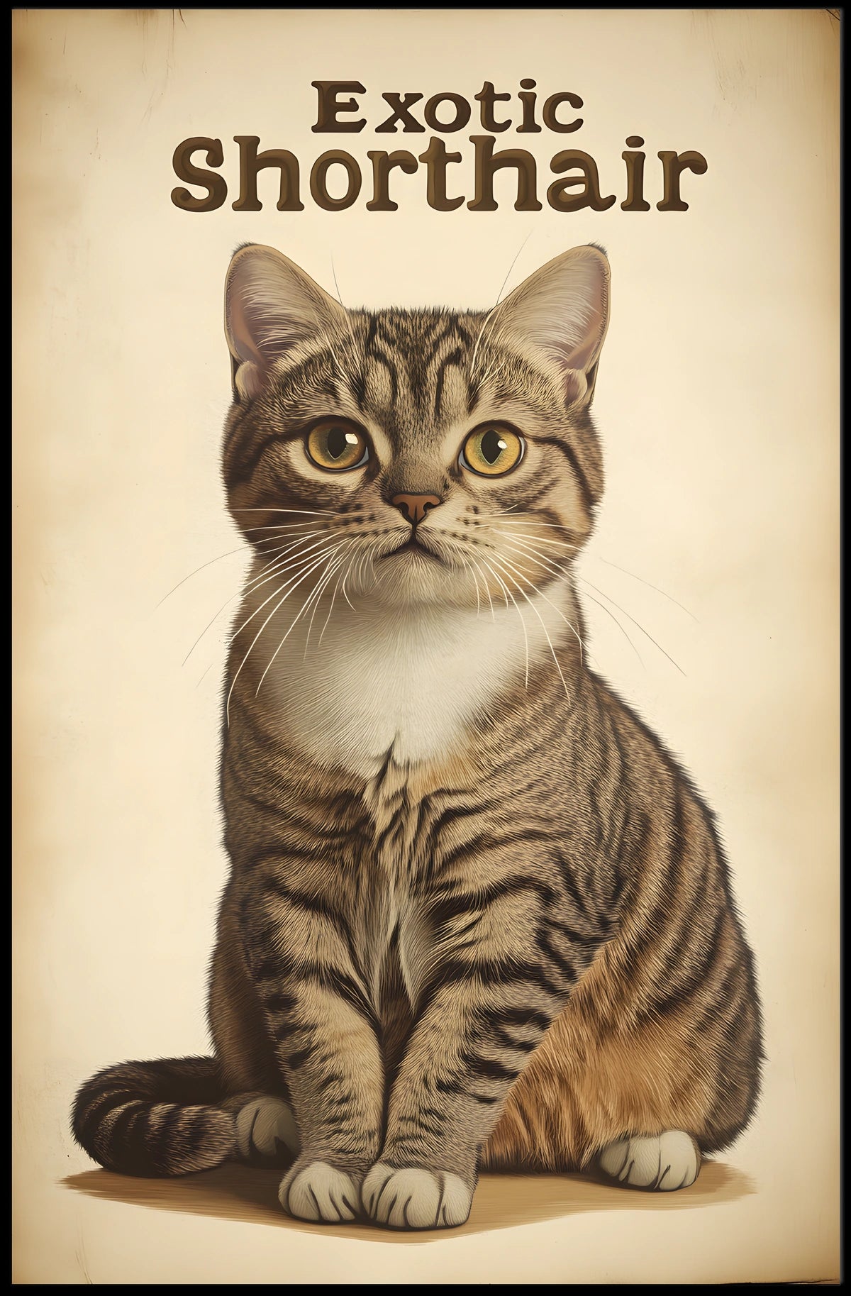 Exotic Shorthair Cat Portrait Photography Realism Poster