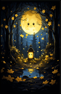 Enchanted Moonlit Forest Poster