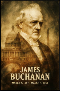 James Buchanan 15th President of the United States Double Exposure Poster