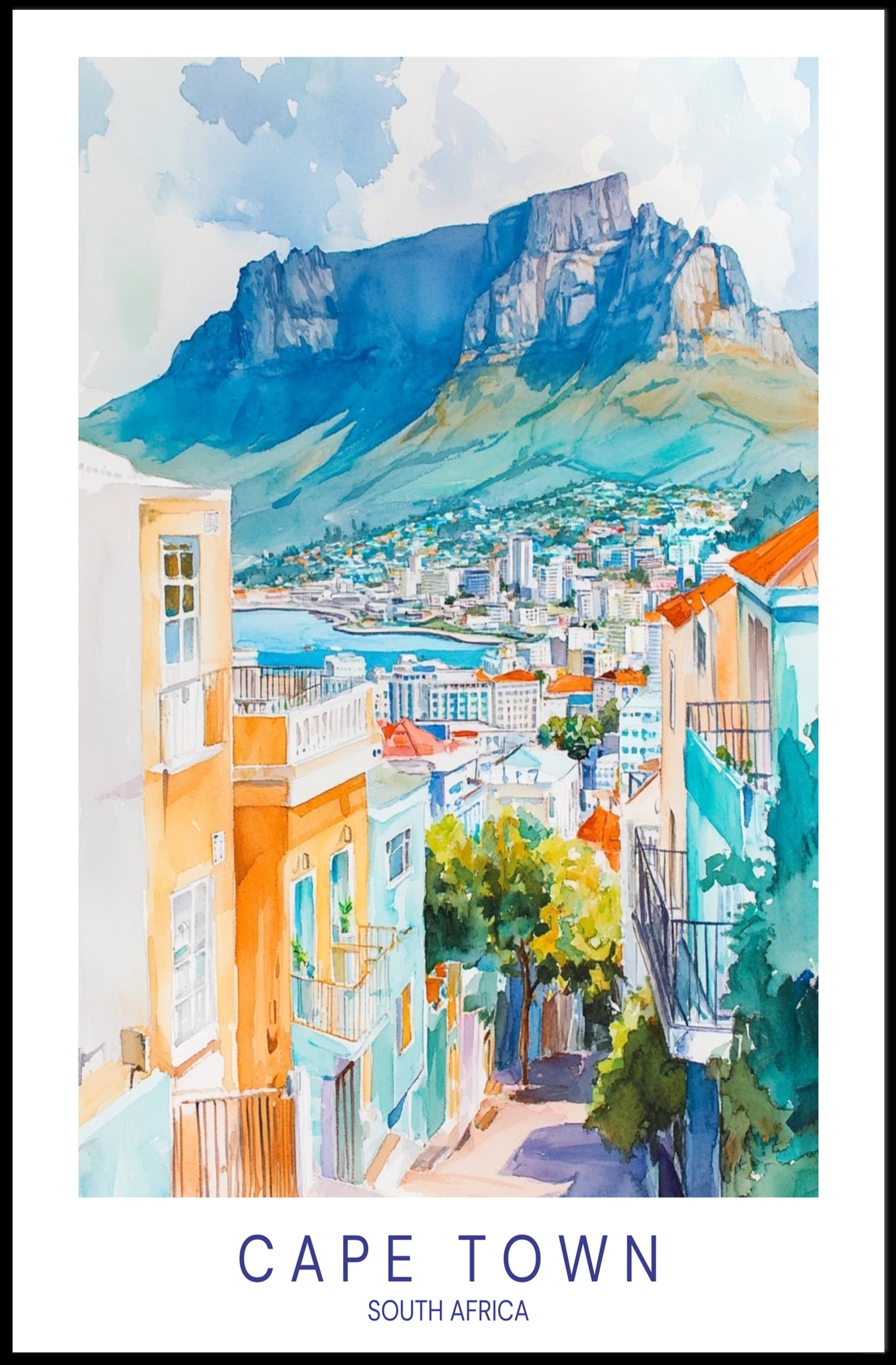 Scenic View of Cape Town Poster PosterGoat