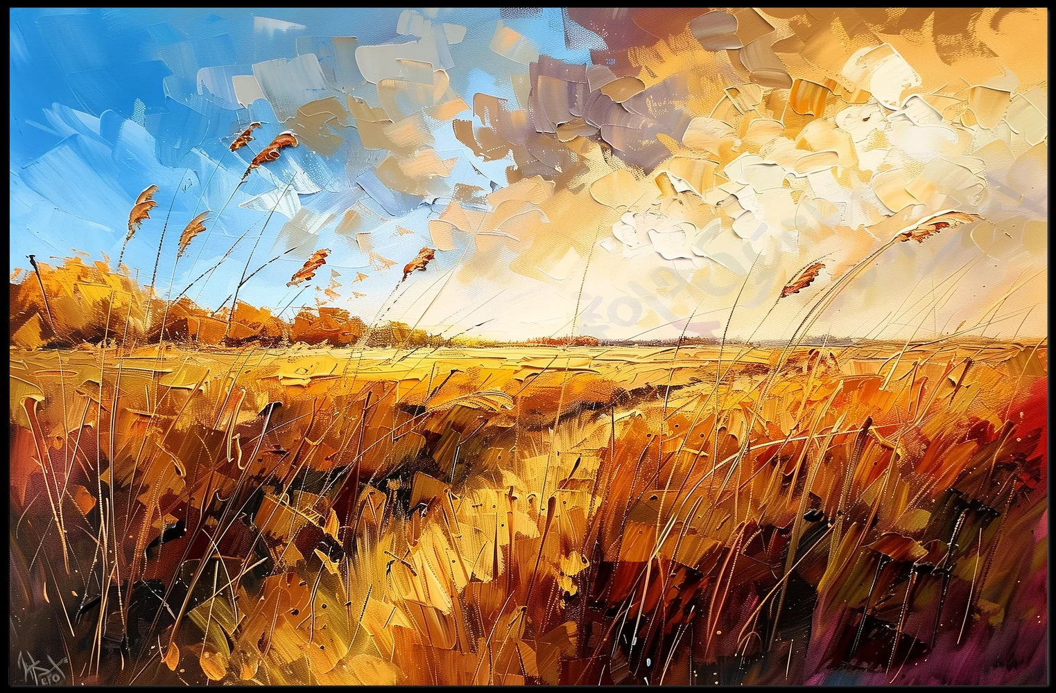 Autumnal Impressionist Landscape Poster: Nature's Tranquility