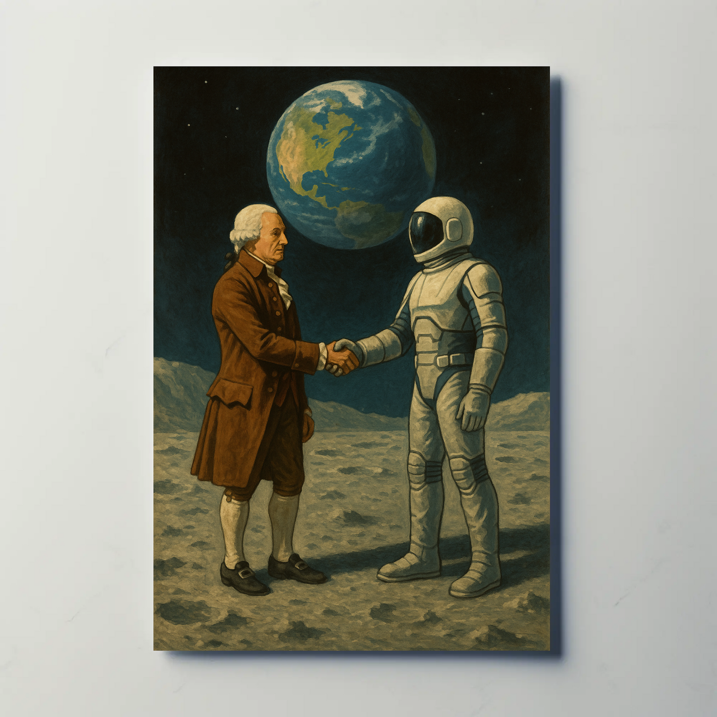 George Washington Meets Astronaut Vintage Poster