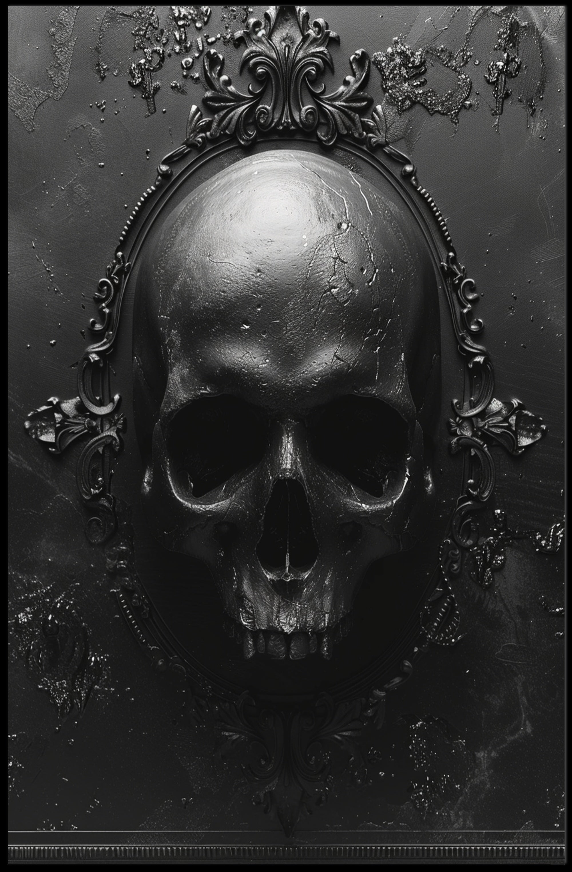 Gothic Skull Art Poster PosterGoat