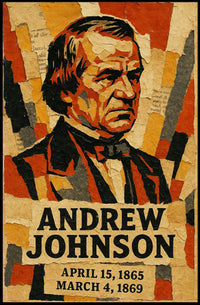 Andrew Johnson 17th President of the United States Layered paper Collage Poster