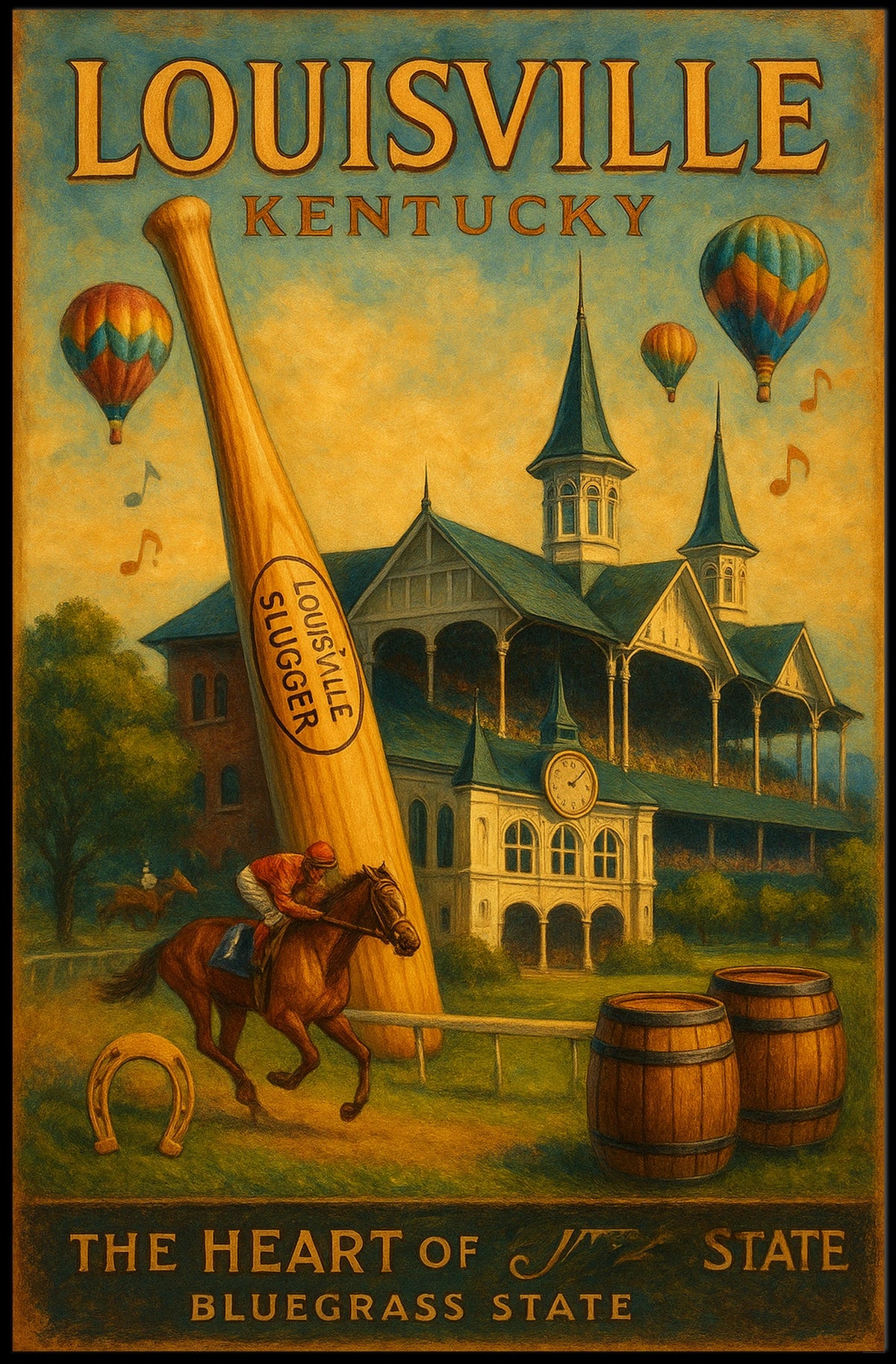 Louisville, Kentucky The Heart of the Bluegrass State Poster