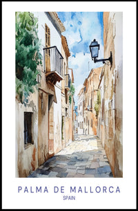 Charming Streets of Palma de Mallorca Poster PosterGoat