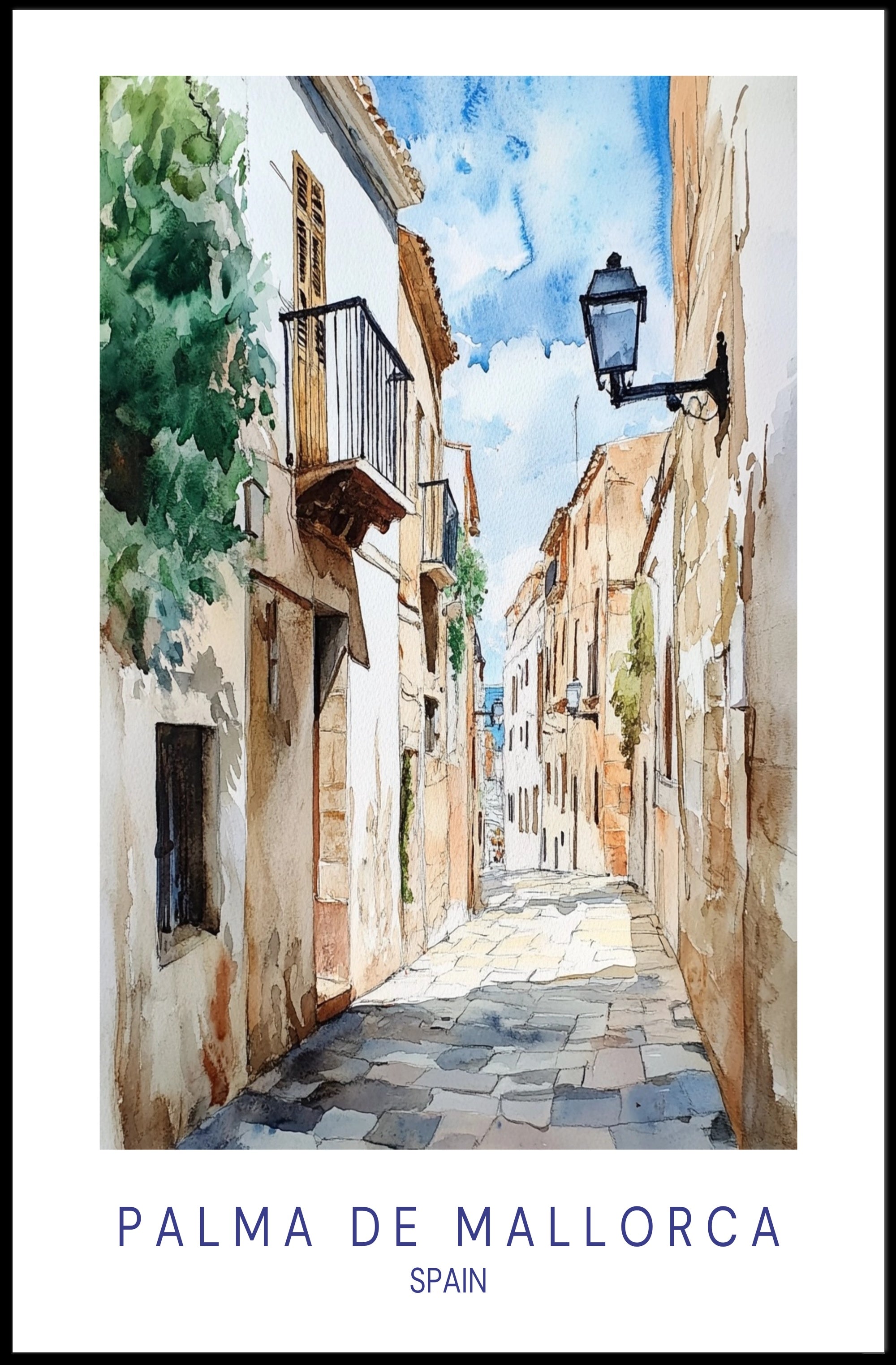 Charming Streets of Palma de Mallorca Poster PosterGoat