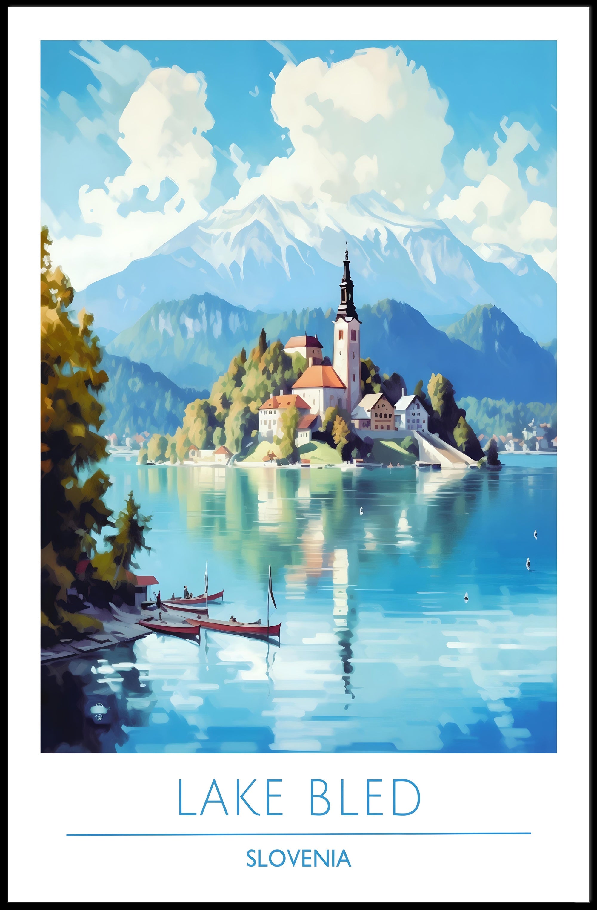 Scenic View of Lake Bled Poster