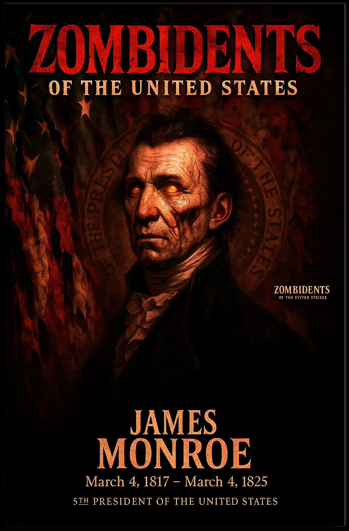 James Monroe 5th President of the United States Zombidents Poster Series